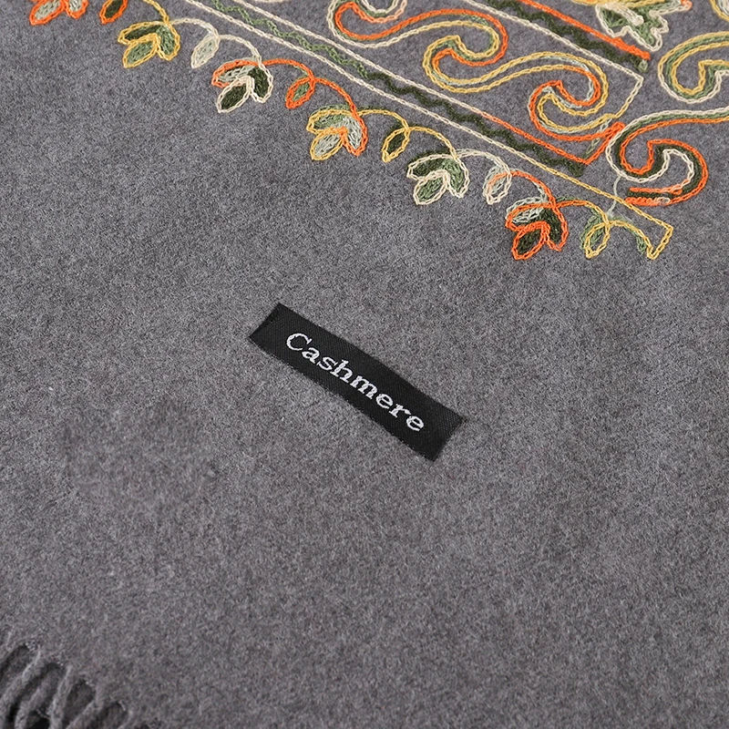 Chal pashmina de cachemir para mujer con bordado y borlas_voghion.com