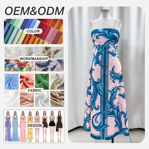 Women Floral Print Spaghetti Strap Summer Abstract Slim Fit Convertible Strapless Maxi Dress Custom Made Dresses for Women