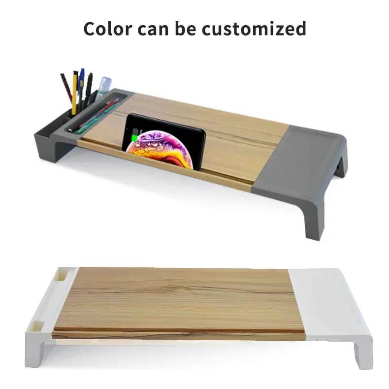 Wooden Computer Monitor Riser Laptop Desktop Stand For Desk Ergonomic