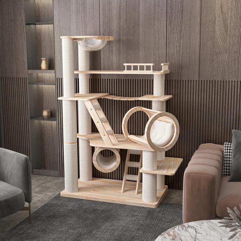 Durable Cat Tree Tall Tower With Large Cat Condo Furniture Maine Coon Scratching Posts Cat Toys