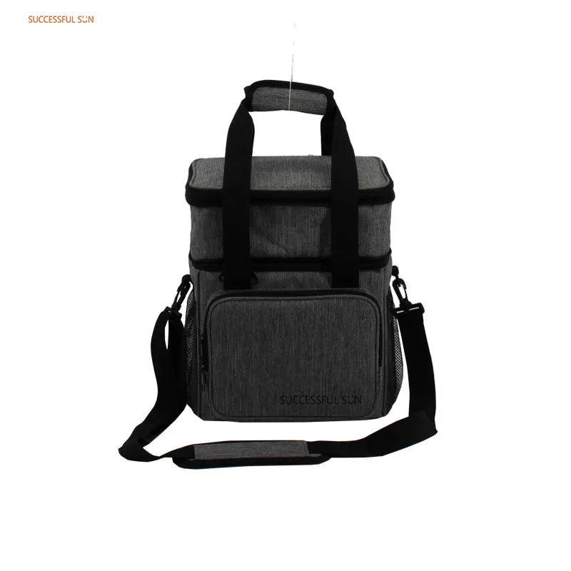 product customized double compartment insulated lunch cooler bag for men and women with shoulder strap medium cooler bag-7