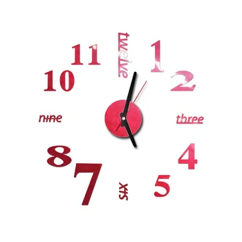 Popular Creative Acrylic Wall Clock Diy Minimalist Wall Decoration Clock Living Room Wall Fluorescent Luminous Clock