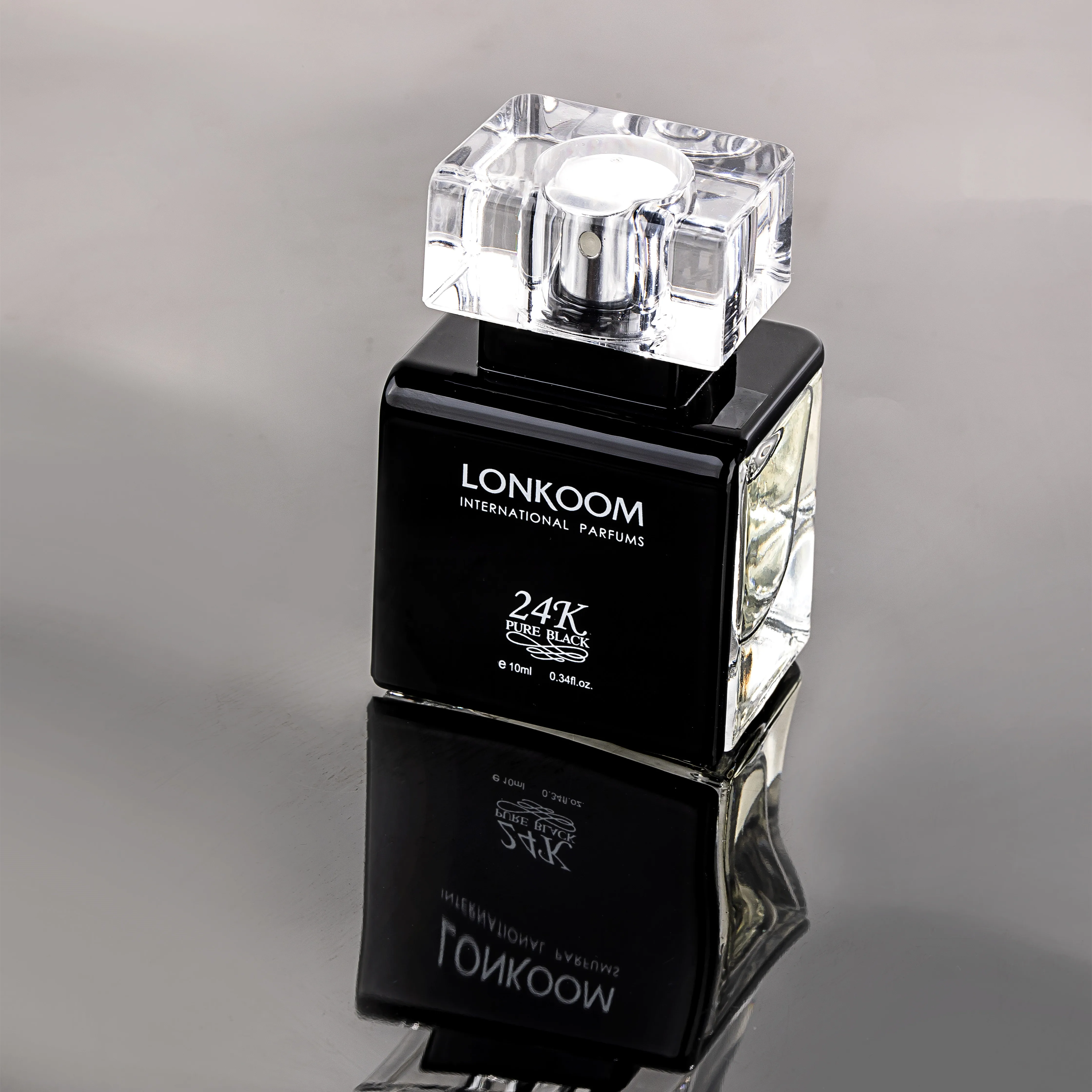 50ml Men Perfume Unique Design Portable Traveling Size Bottle LONKOOM Mini Perfume 24K Pure Black