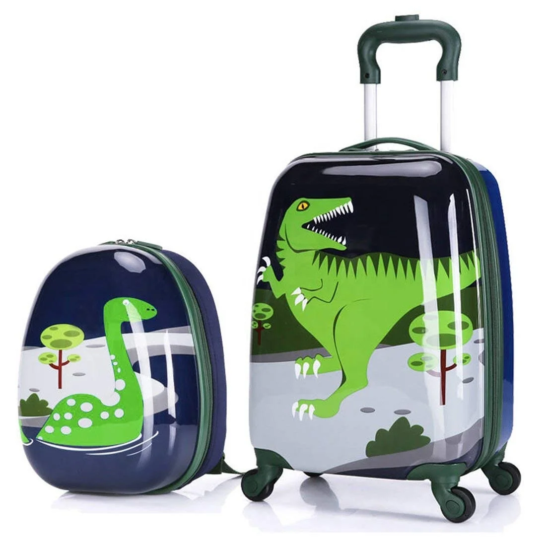 Детский чемодан на колесиках с динозаврами