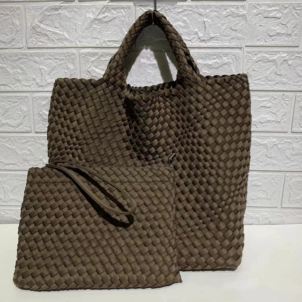 2022 Factory Custom Neoprene Weaved Bag Women Woven Tote Bag Lady
