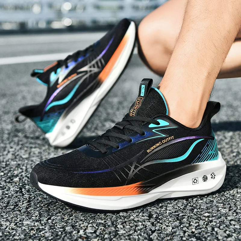 Professional Men's Autumn Lightweight Sports Shoes for Marathon Running New Carbon Plate Shock Absorption Teenagers Students