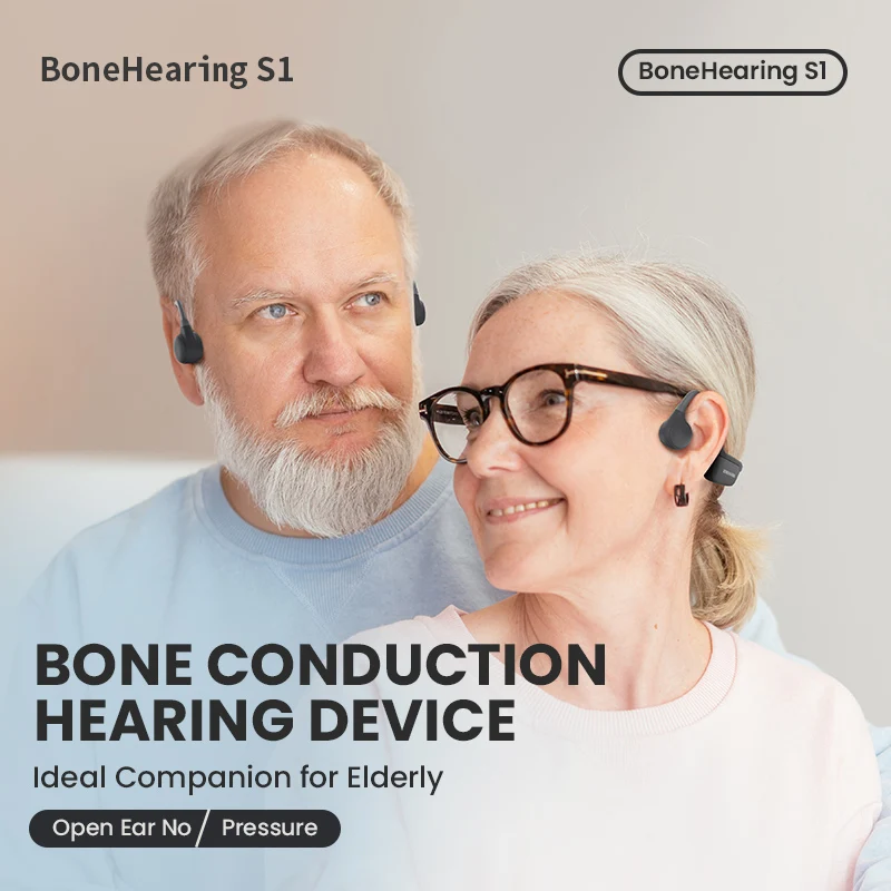 ALOVA Open Ear Bluetooth Wireless Headphone Earphone Bone Conduction Hearing Aids Headphone for Hearing Impaired
