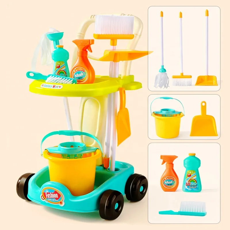 Игрушки для ролевых игр, пластиковый детский набор для чистки игрушек, набор для чистки игрушек