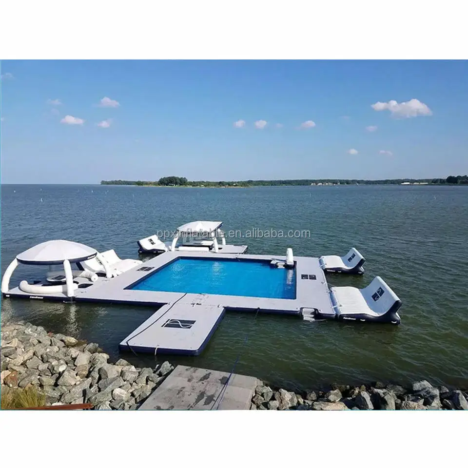 Outdoor Swim Island Floating Raft Water Jet Ski Dock Water Mat Floats