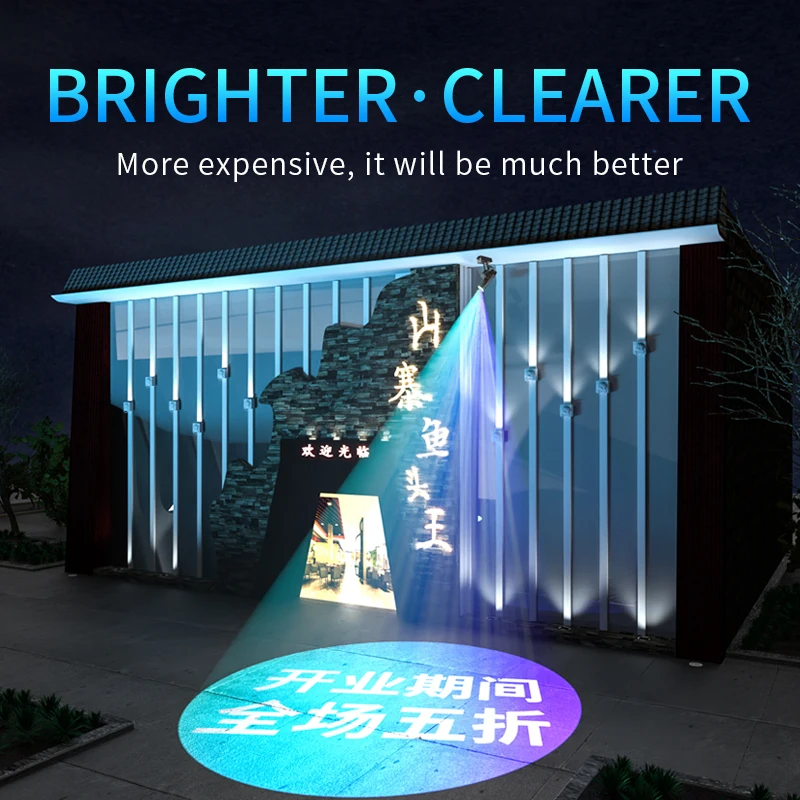 Rotating Adversting Gobo Light Led Logo Projector 15Watt Waterproof Black White Shine Body Lamp Metal Glass Power Item CCC