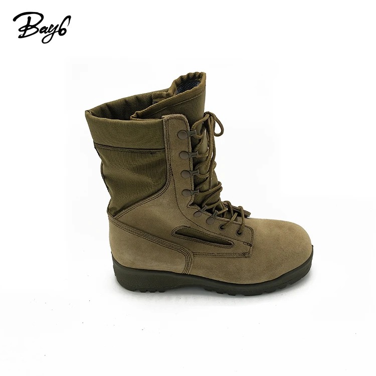 Botas Militares De Seguridad Para Combate En El Desierto,De Cuero De Ante Y  Lona - Buy Seguridad Botas Del Ejército Militar De Combate Del Desierto  Botas De Combate Táctico Militar Product on