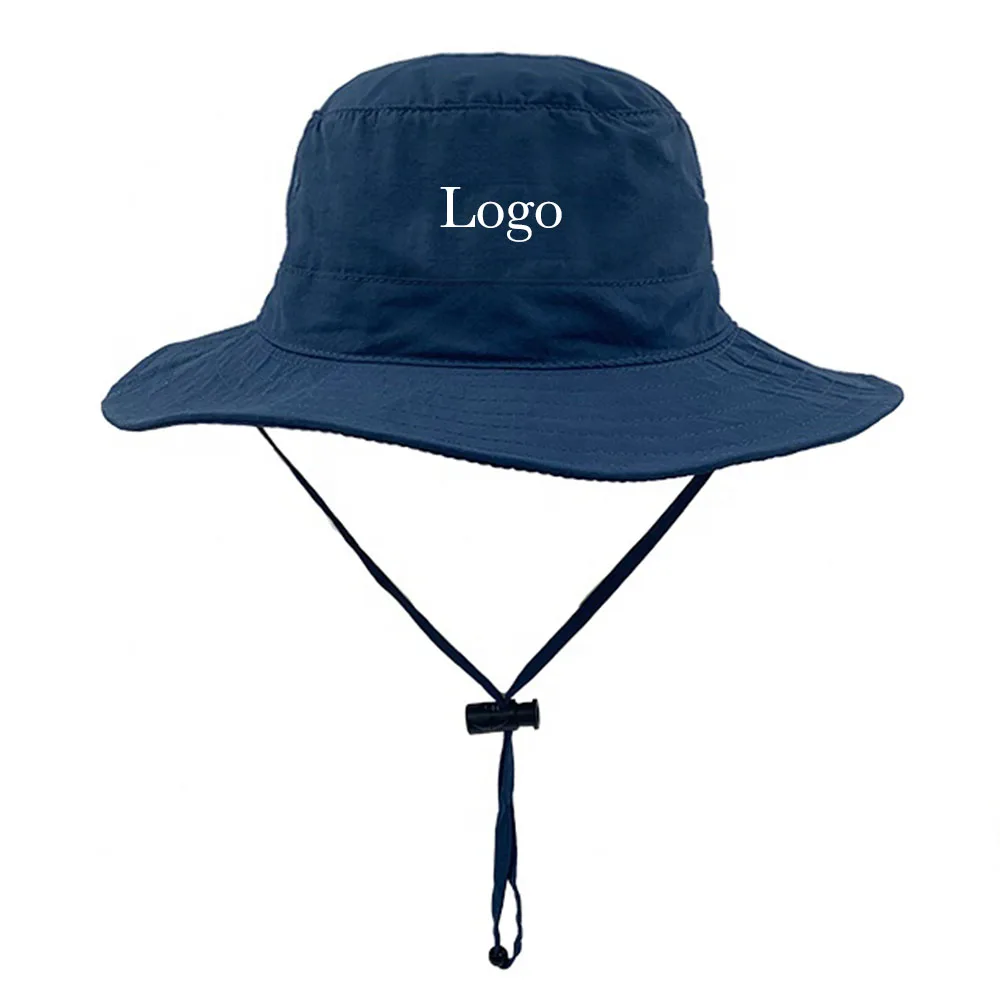 Wholesale Summer Cool Fisherman Plain Outdoor Hat Foldable Quick Dry Bucket Hat With String