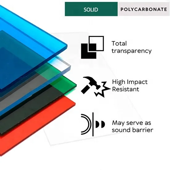 8 X 4 Smoked Compact Polycarbonate Sheet Fireproof Plastic Solid ...