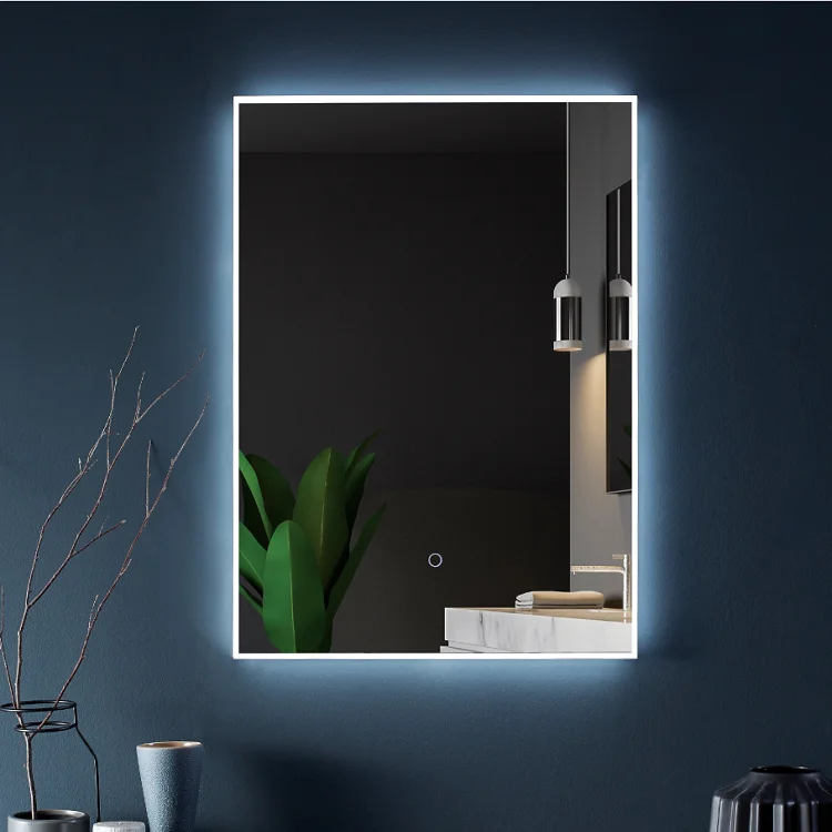 Hot Sale Acrylic frame bathroom led mirror with sensor touch