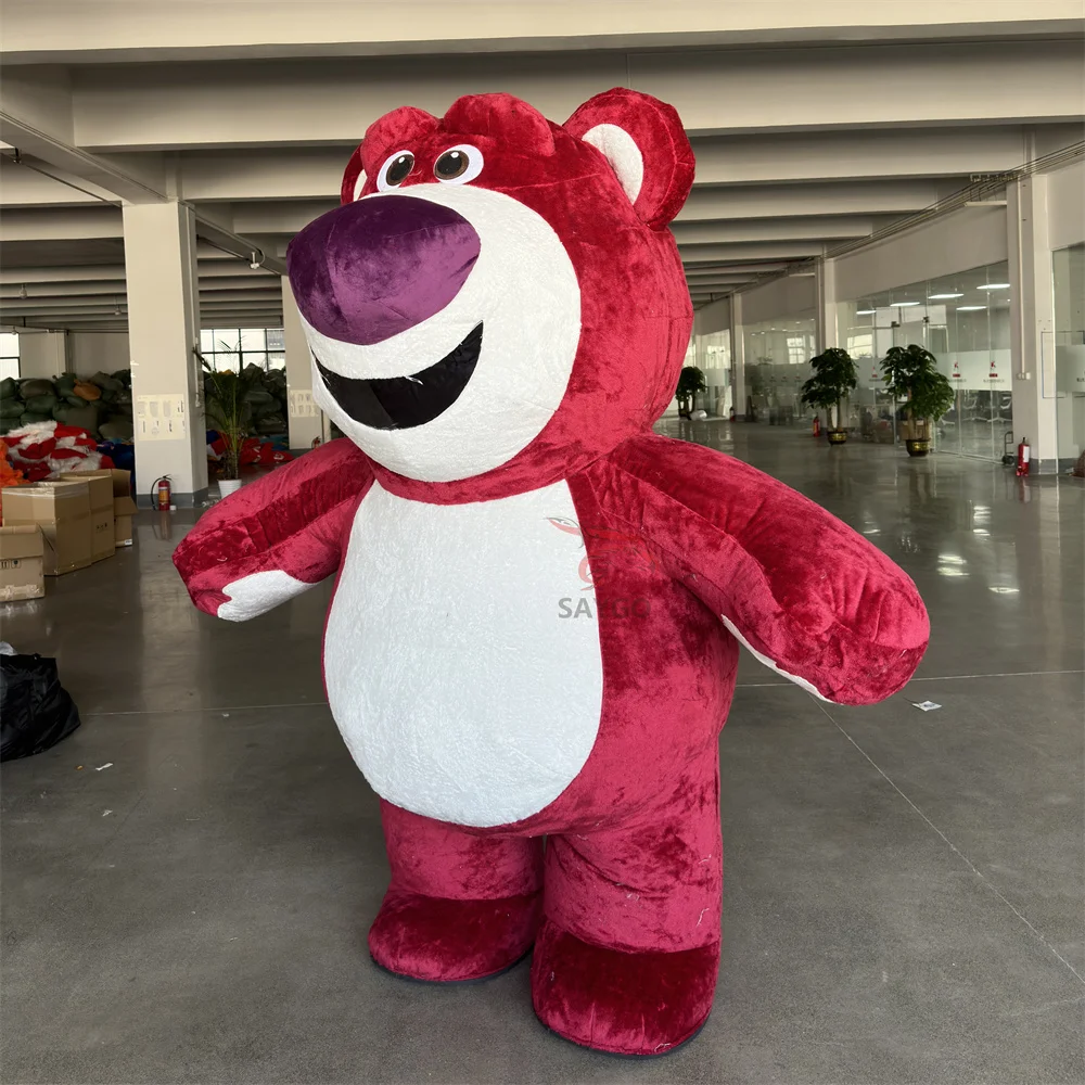 MOQ 1 PIECE Inflatable Losto Strawberry Bear Cartoon Mascot Costume Cosplay Anime Toy Story for Adult