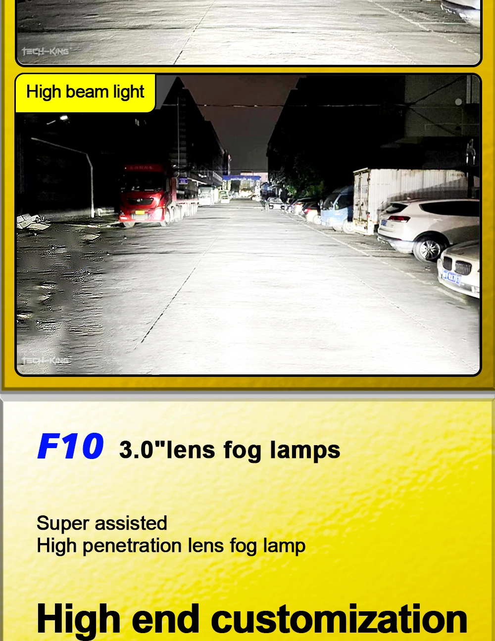 TECH-KING Automotive LED projector fog light 3-inch universal Matrix Automotive fog light retrofit accessory lens fog lamp