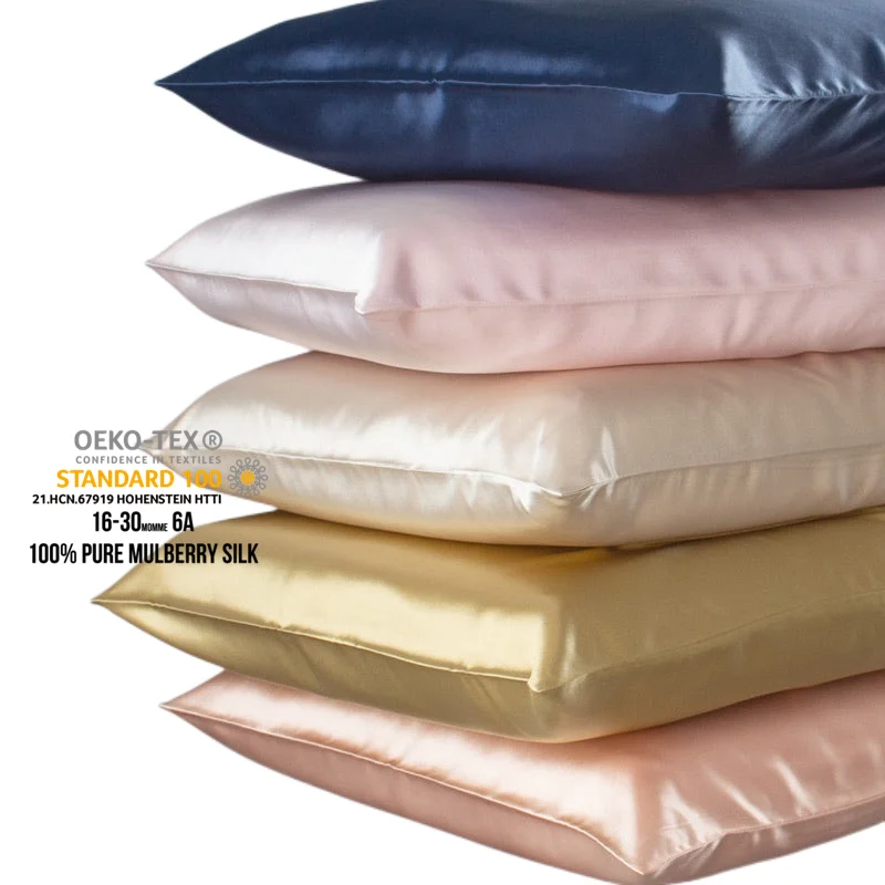 Soft Zipper Real Silk Pillowcase 19mm Mulberry Silk Pillow Case Gift
