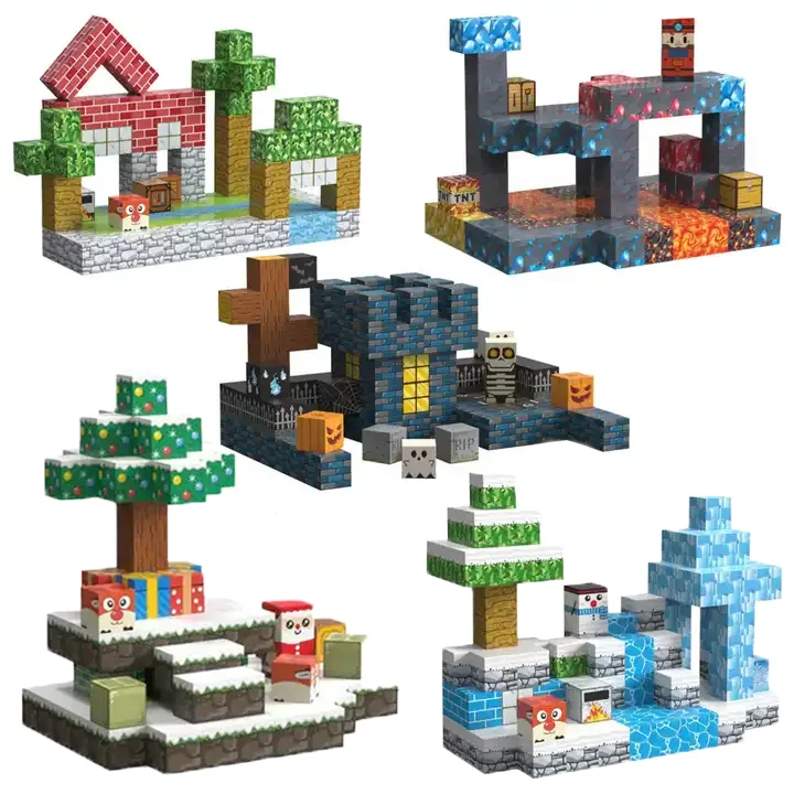 CAYI My World 2.5 cm Cube Block Creative Diy Toys Moc Square Building Block Set 3D Puzzle Pedagogiske leker for barn