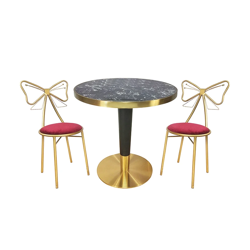Прямая поставка с завода, Набор круглых мраморных столиков и стульев для ресторана в скандинавском стиле