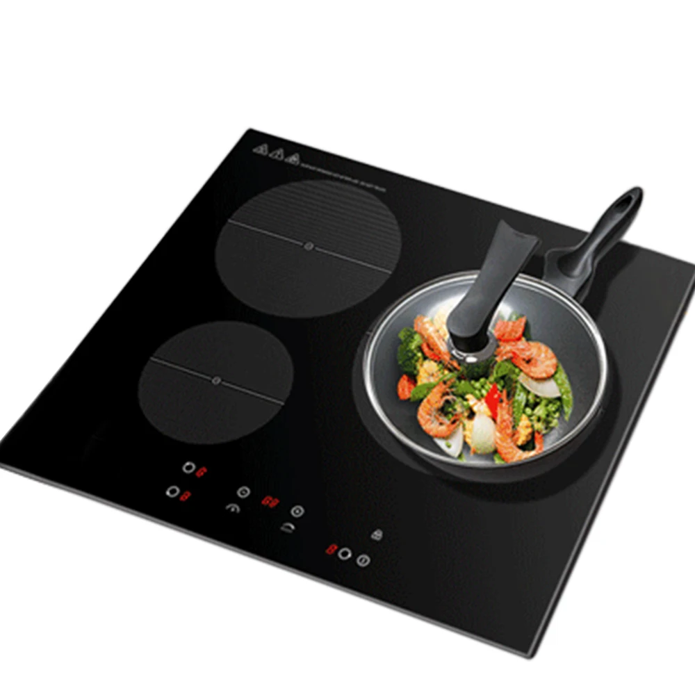 6500w 3 Burners Built-in Induction Cooker Heating Zones Touch Control 2 ...