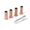 Four mounting pins for a single door (copper plated)