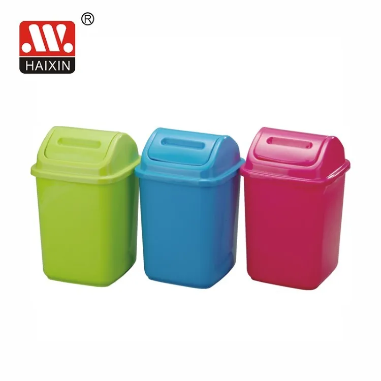 Haixin Factory Directly Plastic Garbage Bin Kitchen Garbage Bin Waste Trash Can Withl Lid Indoor and Out Door