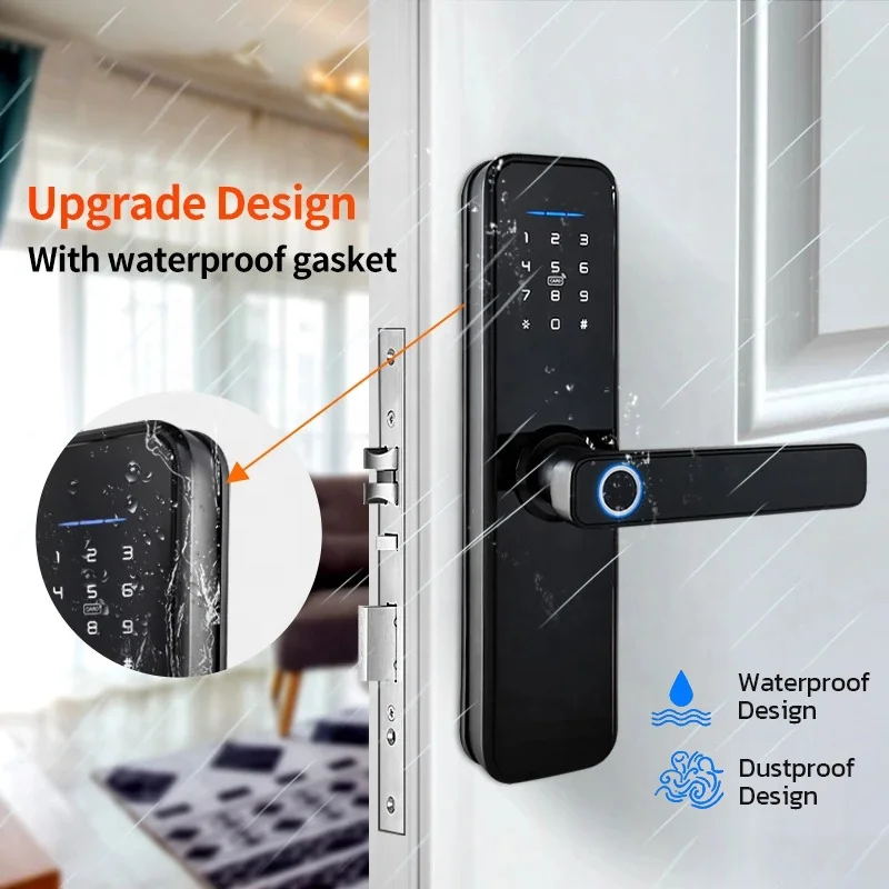Kadonio High Security Biometric Electronic Digital Door Password Lock Fingerprint Rfid Smart for Apartment