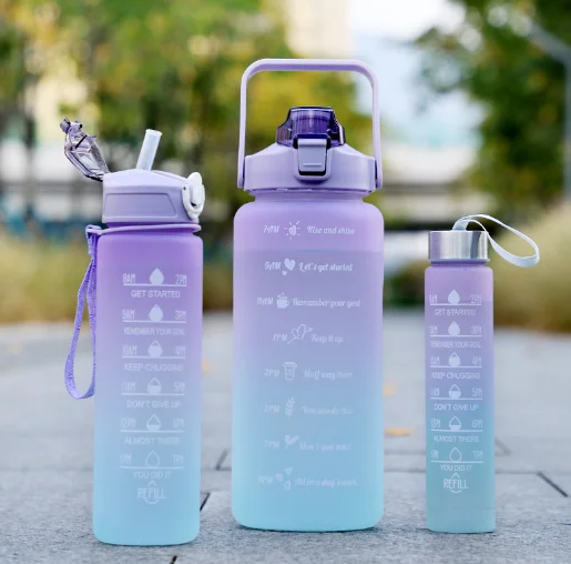 2000/900/300 Ml Botellas De Agua 2 Litros 3 Piece Set Water Bottles Sport  Plastic Strap Gym Motivational Water Bottle Sets - China Water Bottle and  Motivational Water Bottle price