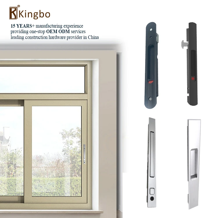 Window Sliding Lock Heavy Duty Vertical Aluminum Zinc Alloy Appearance Glass Handle Hook Push European Style Adjustable Fittings