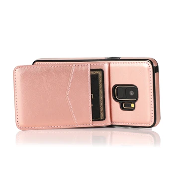 PU Leather Shockproof For Samsung Galaxy S9 Wallet Case with RFID Blocking Card Holder Case Kickstand for Men