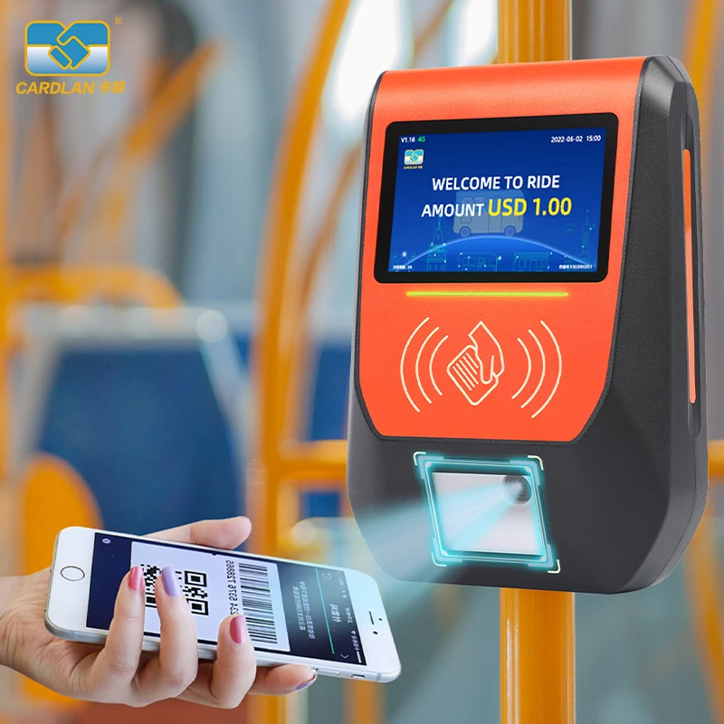 Public Transportation Qr Code Rfid Card Reader Cashless Payment System Payment Console Battery for Bus Ticket Machine