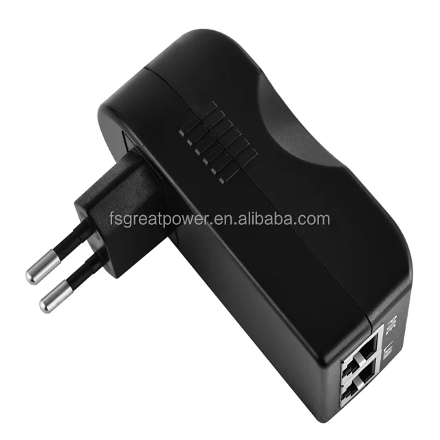 Passive PoE Injector 24VDC 1A 24W PoE adapter 100Mbps Ethernet switch ...