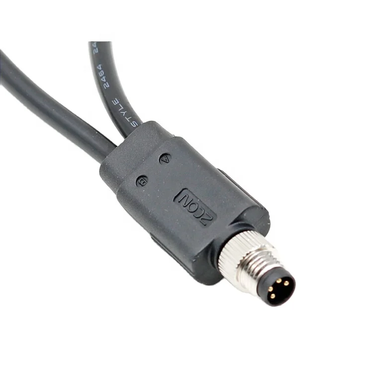 Equivalent to Binder Ip67 3 4 5 6 8pin Male Female Y Type Splitter 1 to 2 M8 PUR PVC Overmolded Cable
