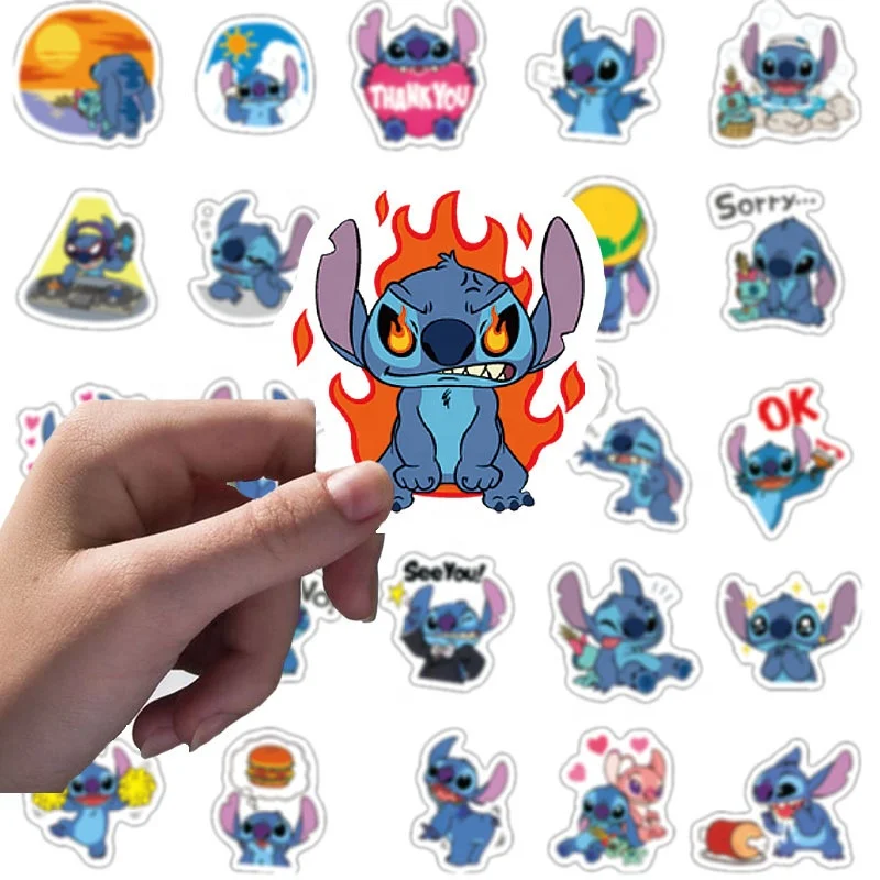 50pcs/set Lilo & Stitch Stickers Decals Set Cartoon Cute