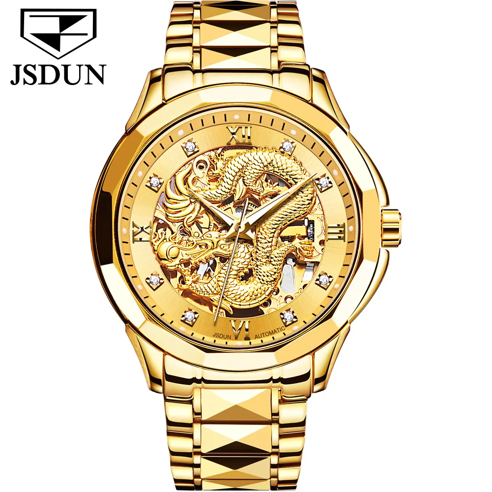 jsdun luxury skeleton waterproof movement 3d Alibaba