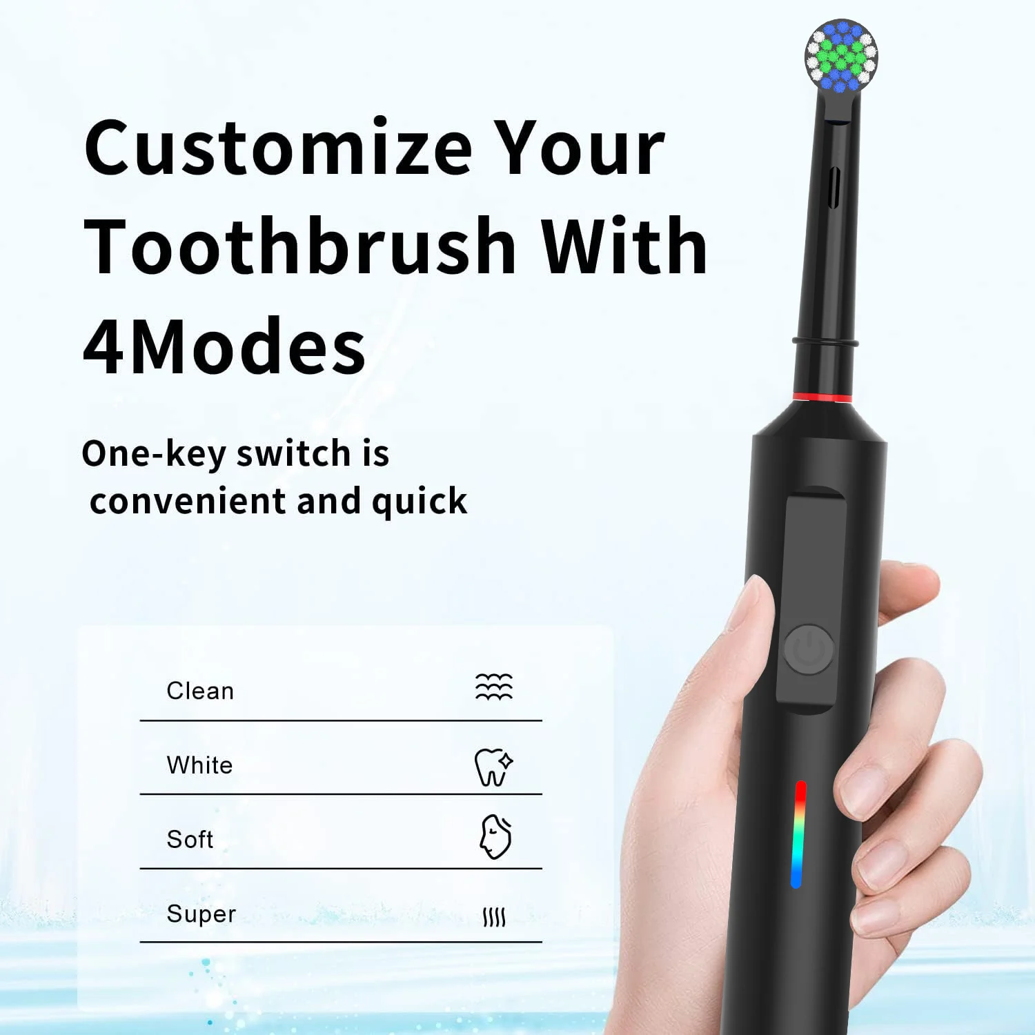 OEM IPX7 wholesale Adult Rechargeable Customized Smart 45 Rotating Electric Toothbrush With travel case for oral b details