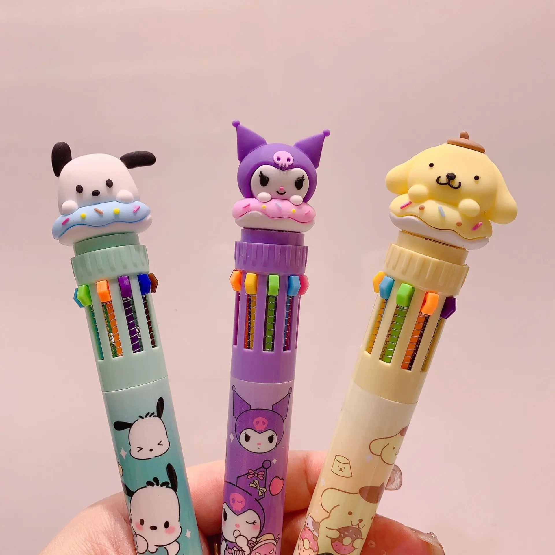 New 36pcs Box Cartoon Sanrio Kuromi Ten Colors Ball-point Pen Students 