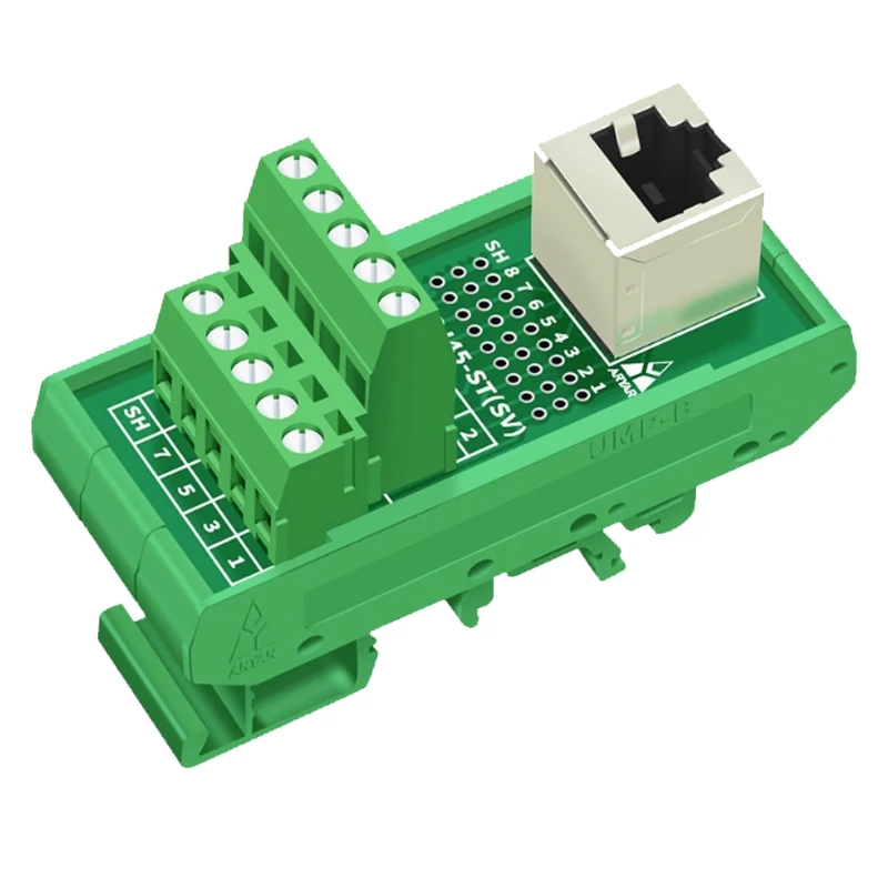 RJ45 Female With Shielding to Screw Terminal Block RJ-45 Breakout Board ...