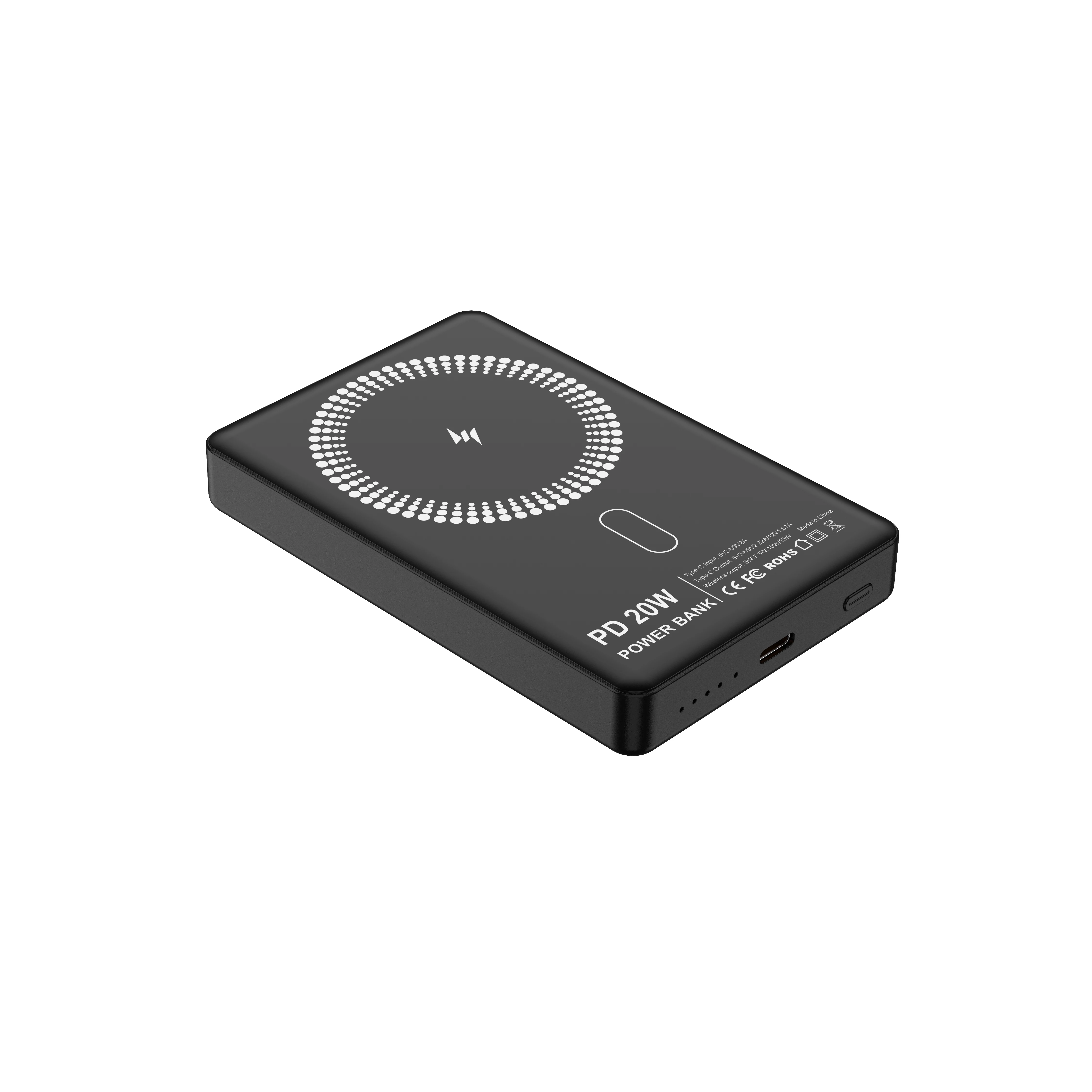 PD 20W Magnetic Wireless Power Bank for IPhone 5000mAh 10000mAh Ultra-thin Portable Aluminum Alloy Shell Black Gray Pink PB210