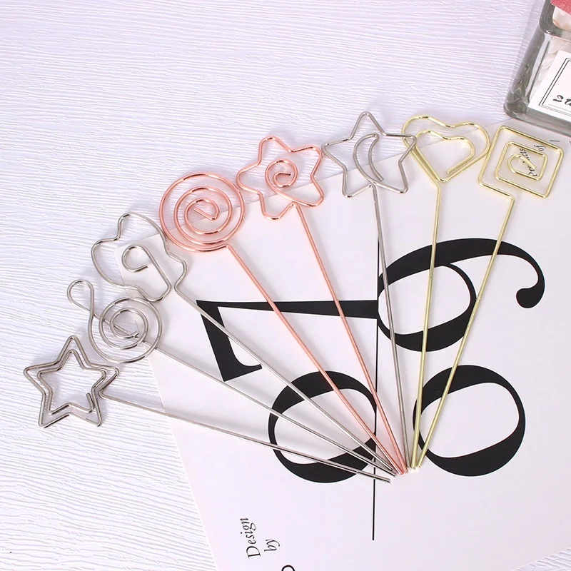 DIY 13 Mix Shape Ring Loop Craft Wire Clip Table Card Note Photo Memo Holder Metal Clamp Clay Cake Decoration Accessories