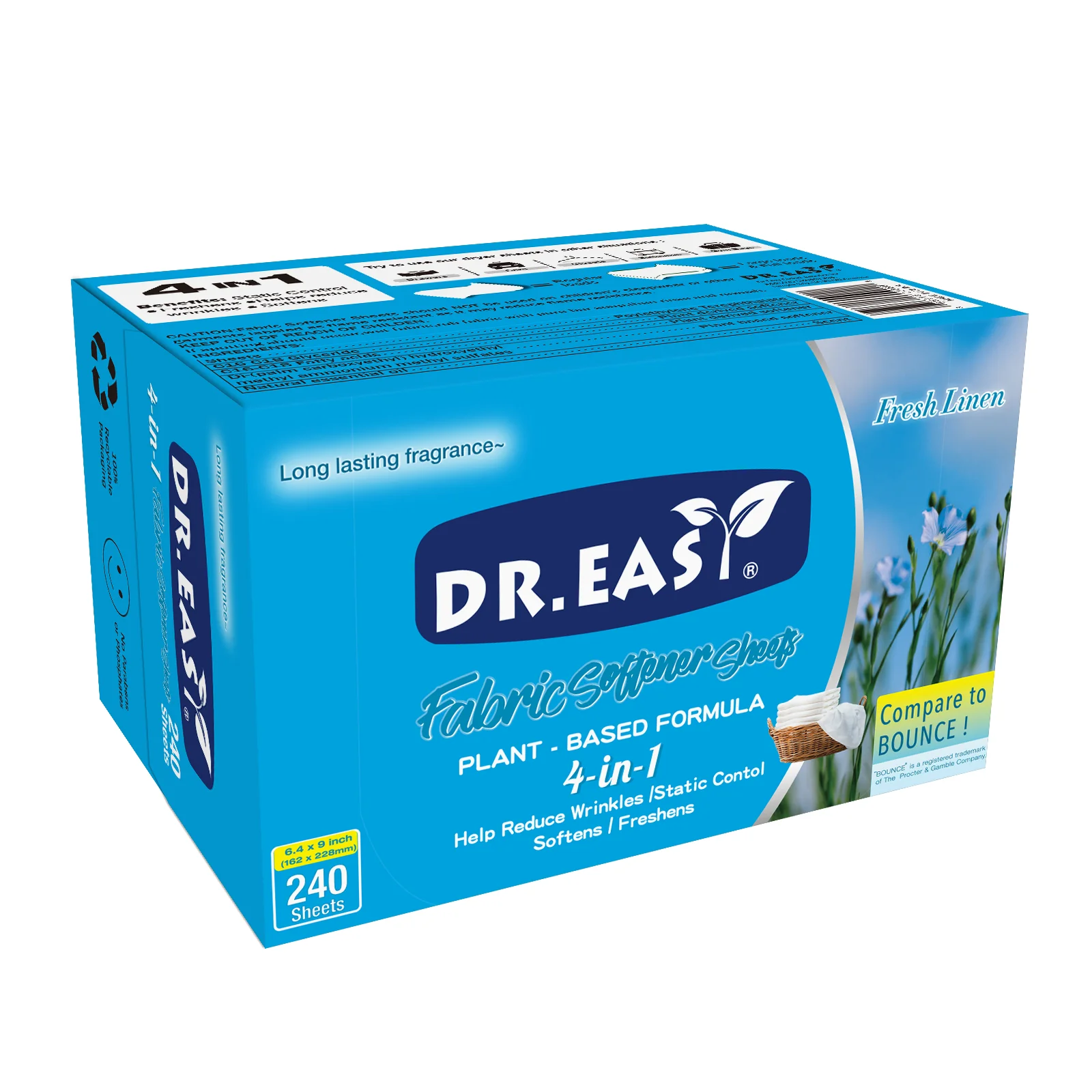 Wholesale Organic Biodegradable Fabric Softener Eco Friendly Laundry Dryer Sheets