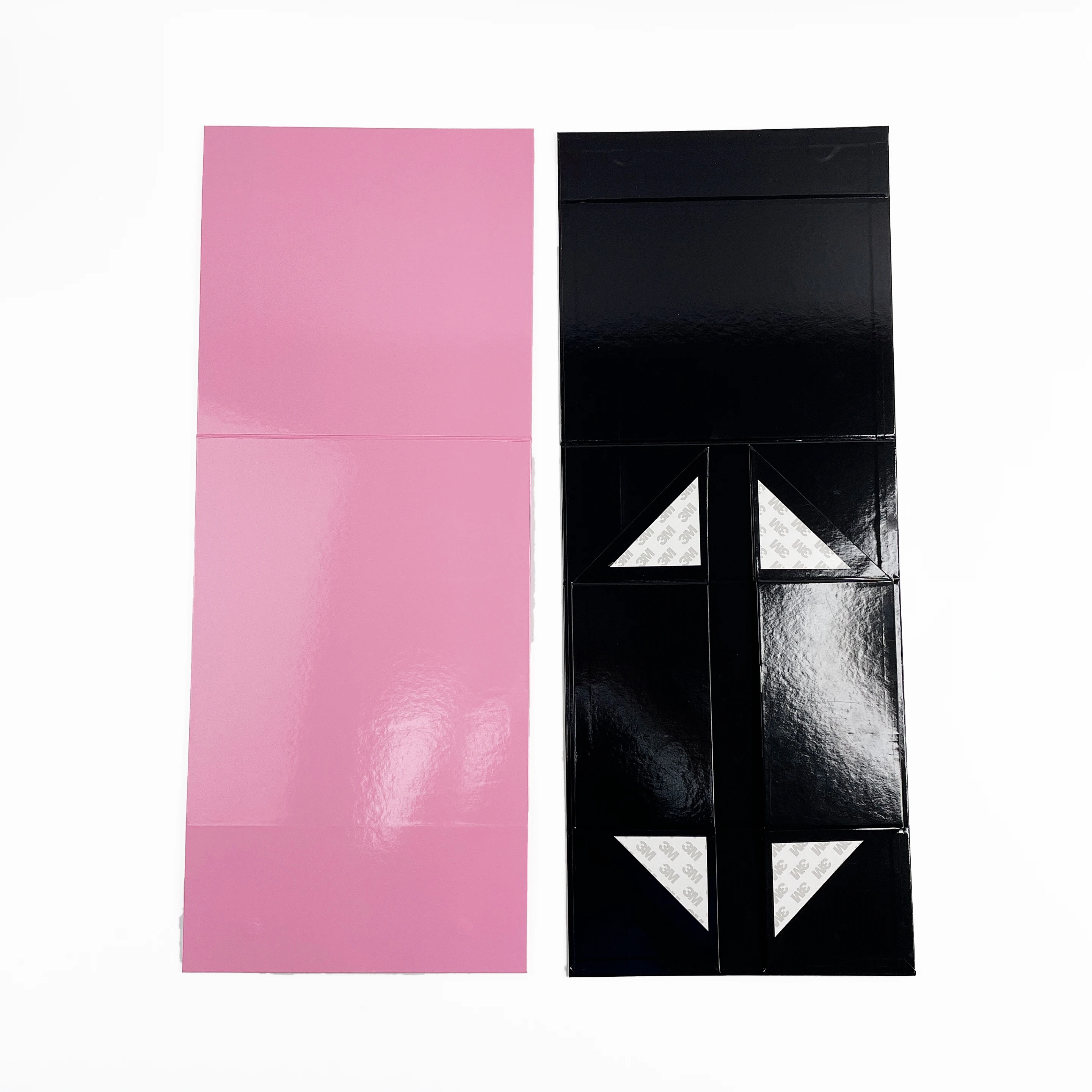 Custom Luxury Glossy Pink Package Folding Paper Box Magnetic Foldable Gift Box With Magnetic Lid