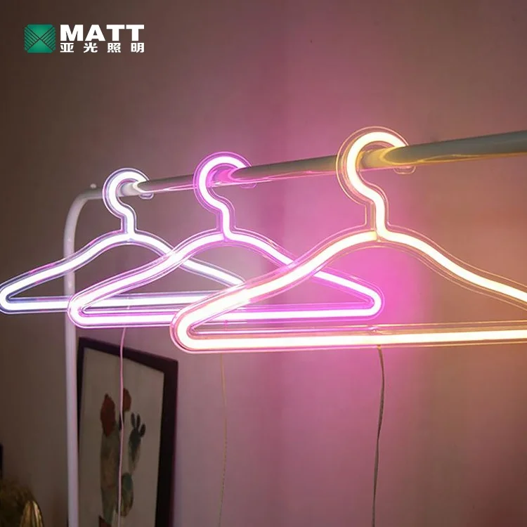 Matt Custom Hanger with Letters Neon Sign for Clothing Shop