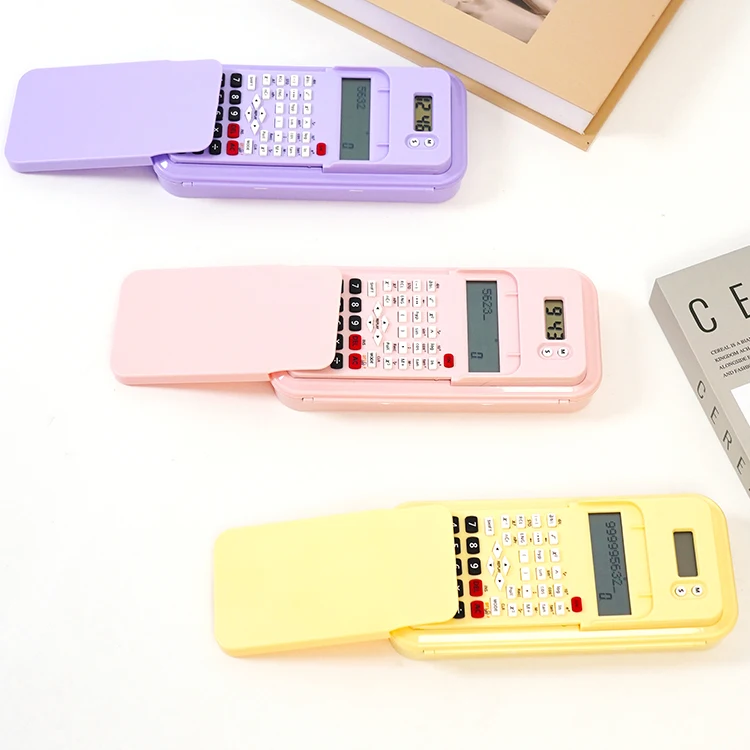 2024 New Multi Color Stationery Items Gift Ruler Pencil Sharpener Pencil Box Calculator for School