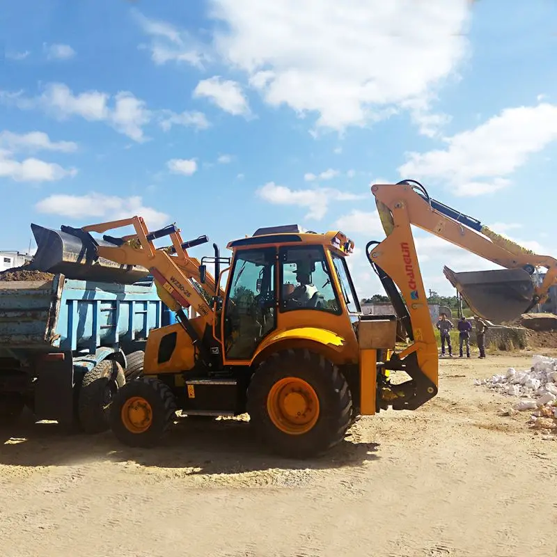 Chinese CE Multi-Purpose Front End Loader Backhoe Compact 4 Wheel Backhoe Loader