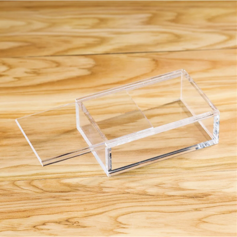 Clear Acrylic Mini Display Case Candy Gift Storage Box With Slid Lid