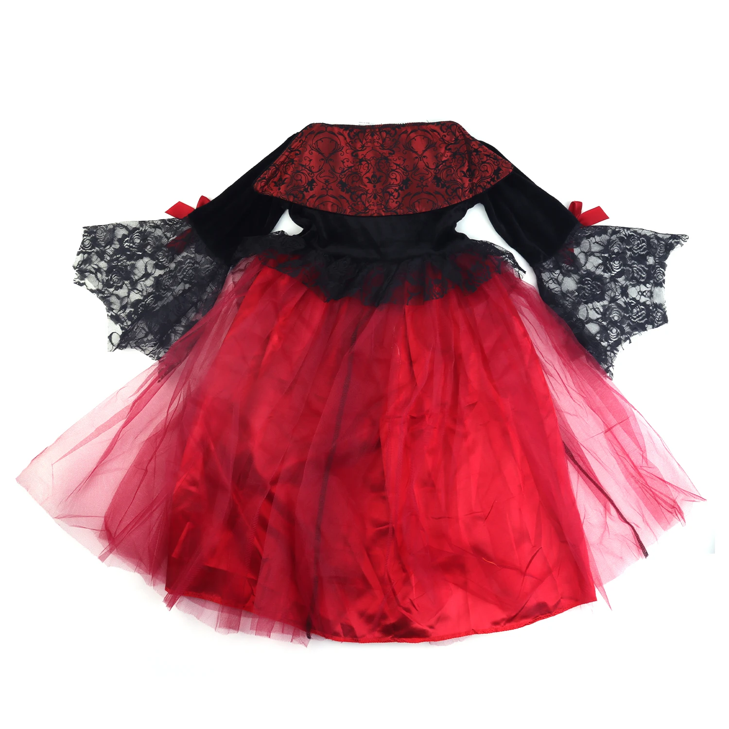Costume di Halloween per Bambine, Abito da Principessa Vampiro con Tutu e Cappuccio