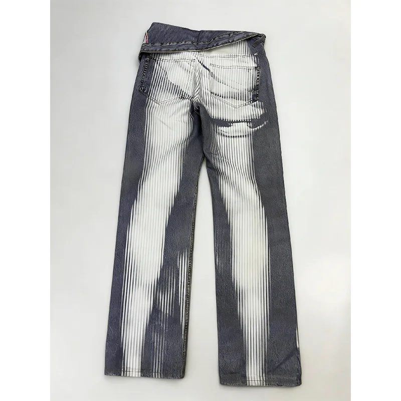 Custom Men's Straight Leg Baggy Denim Pants Japanese Selvedge Raw High Quality Vintage Wash Blank Oversized gallery 2