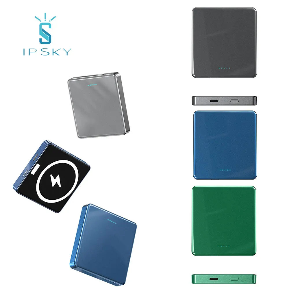 Горячая продажа IPSKY Mini 20 Вт PD 15 Вт Магнитная Беспроводная зарядка 5000 мАч Внешний аккумулятор Портативные банки питания 10000 мАч магнит powerbank