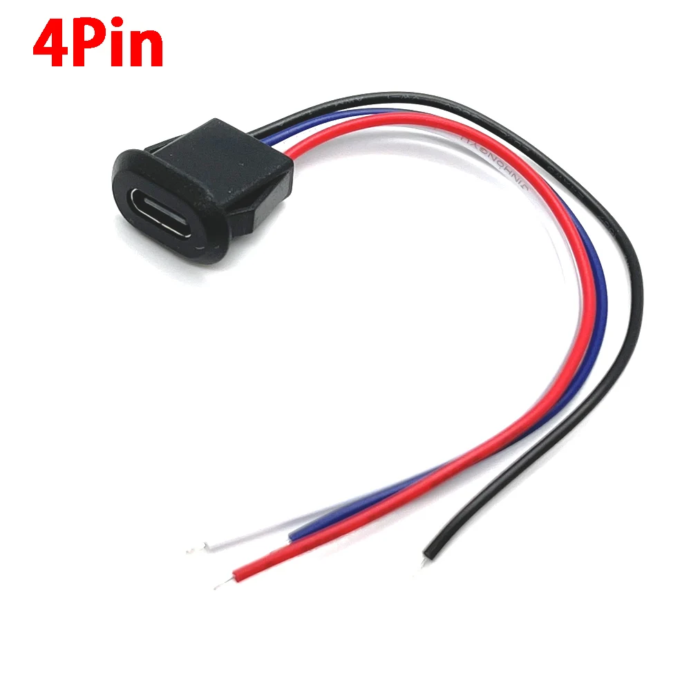 4pin 6pin Usb Type C Connector Type C With Card Buckle Female 5a High Current Fast Charging Jack 1595